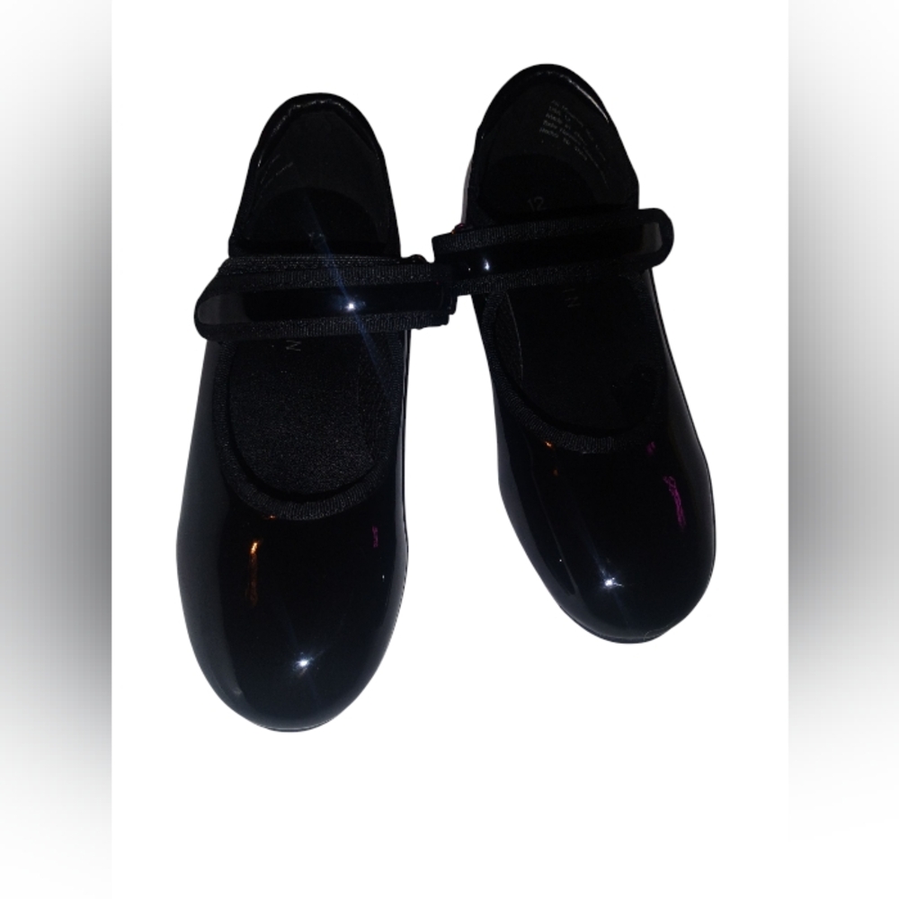 Danskin Kids Patent Black Tap Shoes Size 12 NWOT